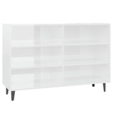 NNEVL Sideboard High Gloss White 103.5x35x70 cm Engineered Wood