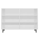 NNEVL Sideboard High Gloss White 103.5x35x70 cm Engineered Wood