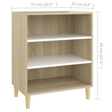 NNEVL Sideboard White and Sonoma Oak 57x35x70 cm Chipboard