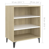 NNEVL Sideboard White and Sonoma Oak 57x35x70 cm Chipboard