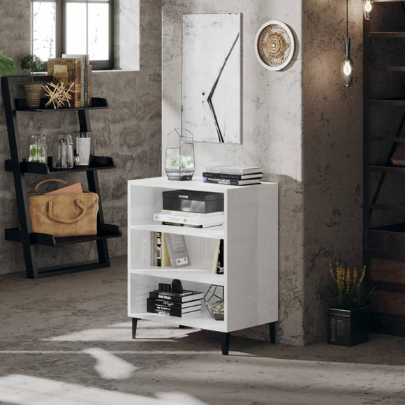 NNEVL Sideboard High Gloss White 57x35x70 cm Chipboard