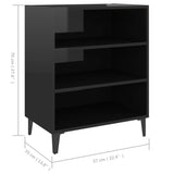 NNEVL Sideboard High Gloss Black 57x35x70 cm Chipboard
