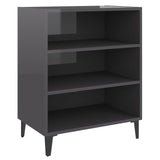 NNEVL Sideboard High Gloss Grey 57x35x70 cm Chipboard