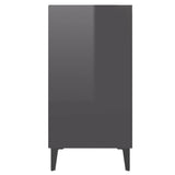 NNEVL Sideboard High Gloss Grey 57x35x70 cm Chipboard