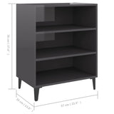 NNEVL Sideboard High Gloss Grey 57x35x70 cm Chipboard