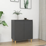 NNEVL Sideboard with Solid Wood Legs Grey 60x35x70 cm Chipboard