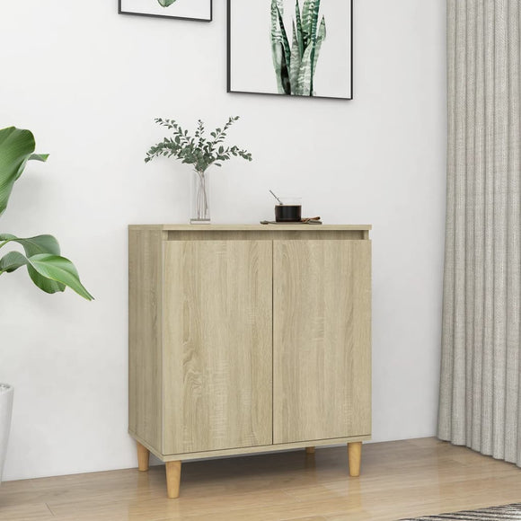 NNEVL Sideboard with Solid Wood Legs Sonoma Oak 60x35x70 cm Chipboard
