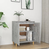 NNEVL Sideboard&Solid Wood Legs Concrete Grey 60x35x70 cm Chipboard