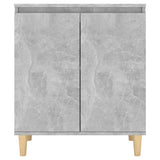 NNEVL Sideboard&Solid Wood Legs Concrete Grey 60x35x70 cm Chipboard