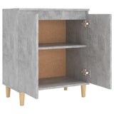 NNEVL Sideboard&Solid Wood Legs Concrete Grey 60x35x70 cm Chipboard