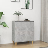 NNEVL Sideboard&Solid Wood Legs Concrete Grey 60x35x70 cm Chipboard
