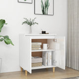 NNEVL Sideboard&Solid Wood Legs High Gloss White 60x35x70cm Chipboard