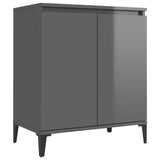 NNEVL Sideboard High Gloss Grey 60x35x70 cm Chipboard