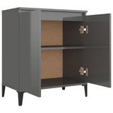 NNEVL Sideboard High Gloss Grey 60x35x70 cm Chipboard