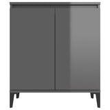 NNEVL Sideboard High Gloss Grey 60x35x70 cm Chipboard