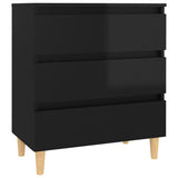 NNEVL Sideboard High Gloss Black 60x35x69 cm Chipboard