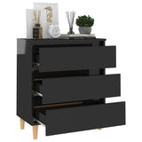 NNEVL Sideboard High Gloss Black 60x35x69 cm Chipboard