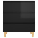NNEVL Sideboard High Gloss Black 60x35x69 cm Chipboard