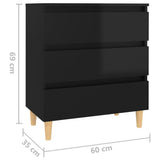NNEVL Sideboard High Gloss Black 60x35x69 cm Chipboard