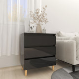 NNEVL Sideboard High Gloss Black 60x35x69 cm Chipboard