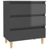 NNEVL Sideboard High Gloss Grey 60x35x69 cm Engineered Wood