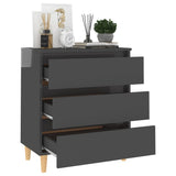 NNEVL Sideboard High Gloss Grey 60x35x69 cm Engineered Wood