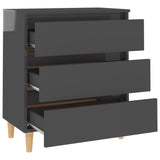 NNEVL Sideboard High Gloss Grey 60x35x69 cm Engineered Wood