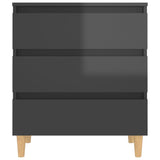 NNEVL Sideboard High Gloss Grey 60x35x69 cm Engineered Wood