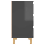 NNEVL Sideboard High Gloss Grey 60x35x69 cm Engineered Wood