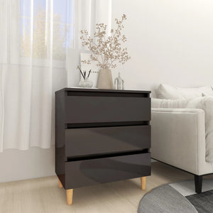 NNEVL Sideboard High Gloss Grey 60x35x69 cm Engineered Wood