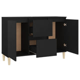NNEVL Sideboard Black 103.5x35x70 cm Chipboard
