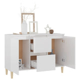 NNEVL Sideboard High Gloss White 103.5x35x70 cm Chipboard