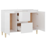 NNEVL Sideboard High Gloss White 103.5x35x70 cm Chipboard