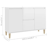 NNEVL Sideboard High Gloss White 103.5x35x70 cm Chipboard