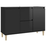 NNEVL Sideboard High Gloss Black 103.5x35x70 cm Chipboard