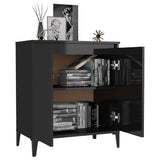 NNEVL Sideboard High Gloss Black 103.5x35x70 cm Chipboard