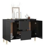NNEVL Sideboard High Gloss Black 103.5x35x70 cm Chipboard