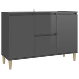 NNEVL Sideboard High Gloss Grey 103.5x35x70 cm Chipboard
