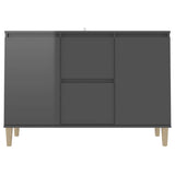 NNEVL Sideboard High Gloss Grey 103.5x35x70 cm Chipboard