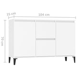 NNEVL Sideboard White 104x35x70 cm Chipboard