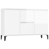 NNEVL Sideboard High Gloss White 104x35x70 cm Chipboard