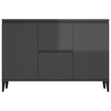 NNEVL Sideboard High Gloss Grey 104x35x70 cm Chipboard
