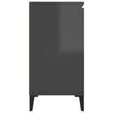 NNEVL Sideboard High Gloss Grey 104x35x70 cm Chipboard