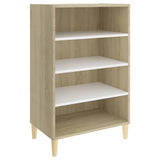 NNEVL Sideboard White and Sonoma Oak 57x35x90 cm Chipboard