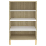 NNEVL Sideboard White and Sonoma Oak 57x35x90 cm Chipboard