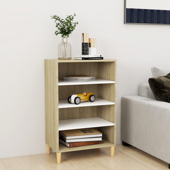 NNEVL Sideboard White and Sonoma Oak 57x35x90 cm Chipboard