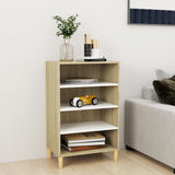 NNEVL Sideboard White and Sonoma Oak 57x35x90 cm Chipboard