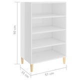 NNEVL Sideboard High Gloss White 57x35x90 cm Chipboard