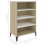 NNEVL Sideboard White and Sonoma Oak 57x35x90 cm Chipboard