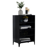 NNEVL Sideboard High Gloss Black 57x35x90 cm Chipboard